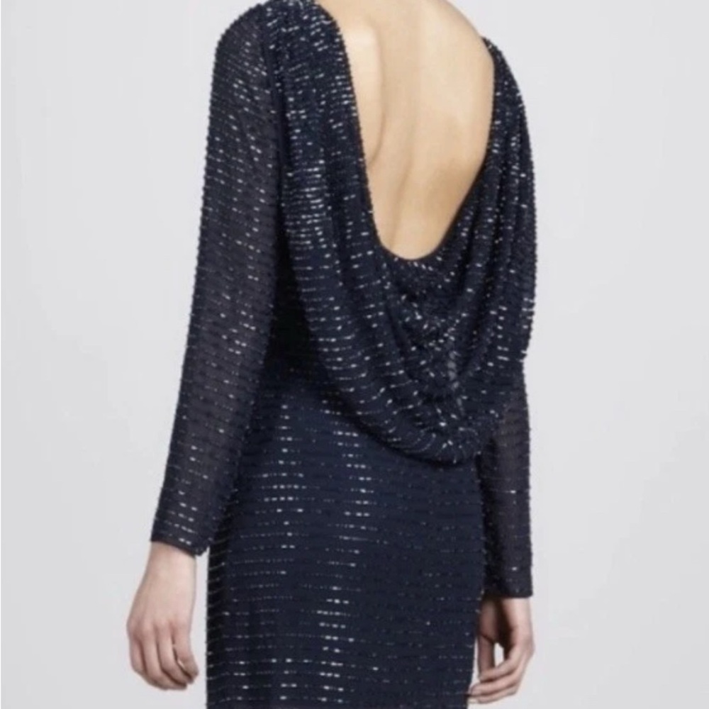 Aidan Mattox Navy Beaded Gown Size 12